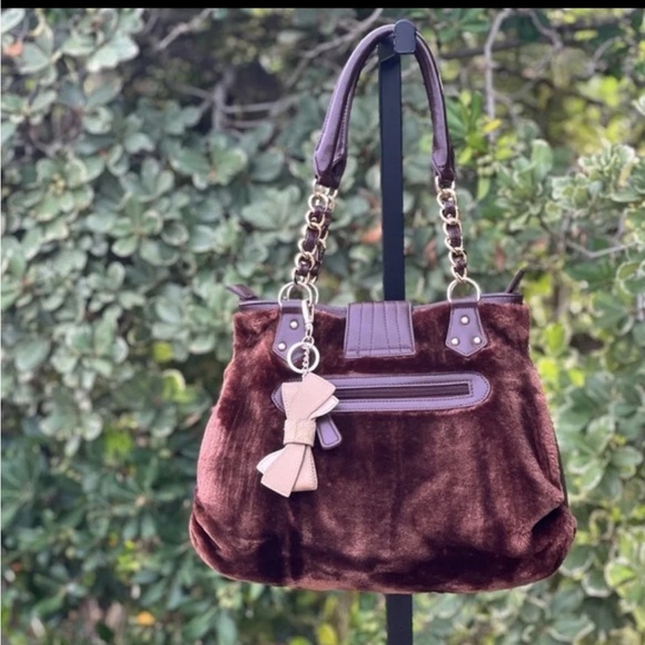 VINTAGE SHARIF Faux Fur Shoulder Bag/Satchel - Picture 3 of 12